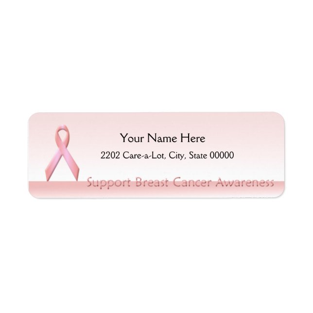 Étiquette Support Cancer du sein Sensibilisation Adresse de  (Devant)