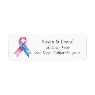 Étiquette Support et cause de sensibilisation au ruban rose 