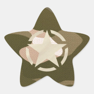 Étiquette sur le style de camouflage Burlap