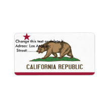 Étiquette sur mesure avec Drapeau de Californie, É