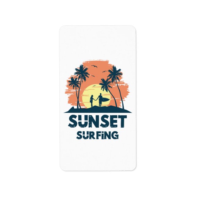 Étiquette Surf -Sunset Surf (Devant)