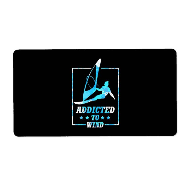Étiquette Surfer Addicité Au Vent (Devant)