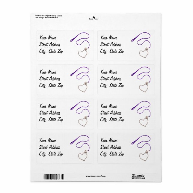 Étiquette Surpentine pourpre et chaîne cardiaque (Feuille entière)