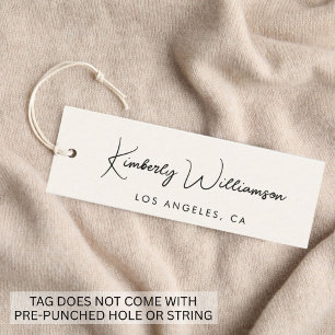 Étiquette Suspendue Chic Écriture Signature