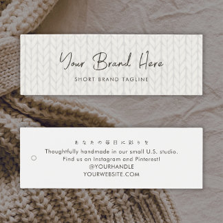 Étiquette Suspendue de Tricot de Fil Blanc Simple