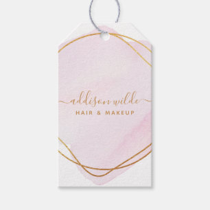 Étiquette Suspendue Prix Or Aquarelle Rose Blush S