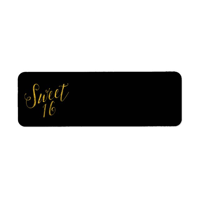 Étiquette Sweet 16 Devis Faux Gold Foil Modèle (Devant)