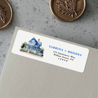 Étiquette Sweet Blue Houseécher Sage Mint Adresse de retour
