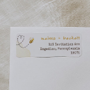 Étiquette Sweet Bumble Bee Baby shower Adresse de retour