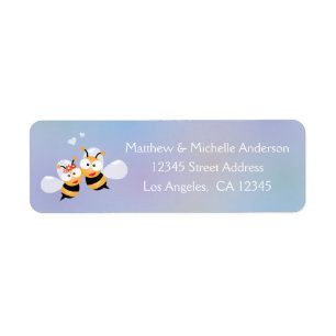 Étiquette Sweet Bumble Bee Couple mignonne Adresse Retour