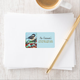 Étiquette Sweet Chickadee Bird Art