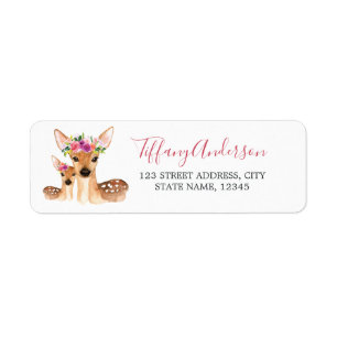 Étiquette Sweet Deer Maman Et Baby Baby shower Floral