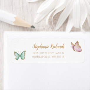 Étiquette Sweet Gold Parties scintillant Butterfly Adresse d