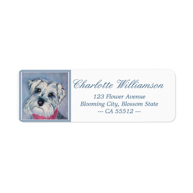 Étiquette Sweet Schnauzer Puppy (Devant)