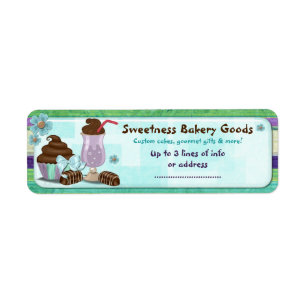 Étiquette Sweetty Bakery CUSTOM CAKE AFFAIRES MAISON