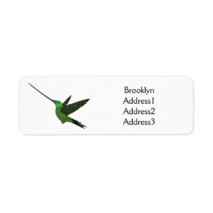 Étiquette Sword-billed hummingbird cartoon illustration