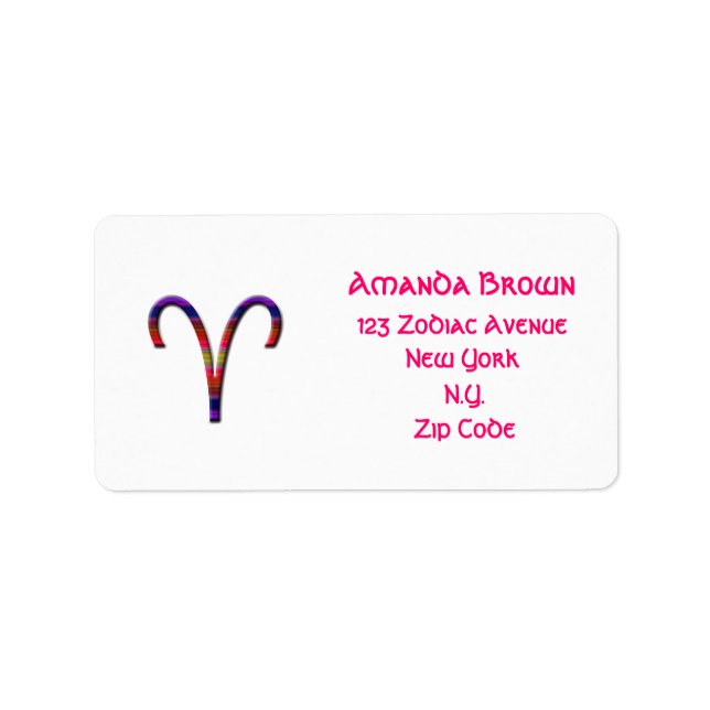 Étiquette SYMBOLE Aries-Zodiac (Devant)