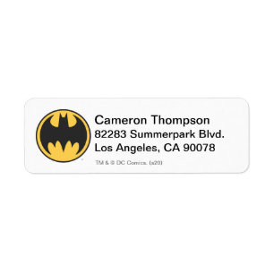 Étiquette Symbole Batman Logo du cercle jaune foncé