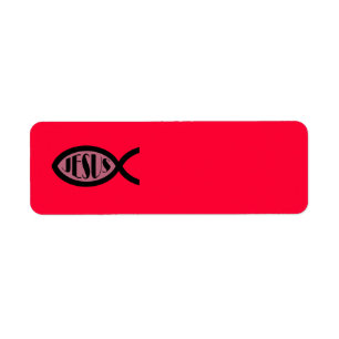 Étiquette Symbole chrétien de poissons de JÉSUS