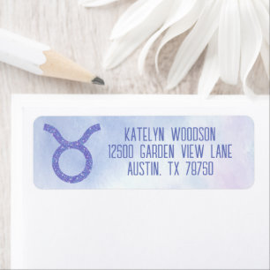 Étiquette SYMBOLE D'Astrologie Taurus Cute Personalisé Viole