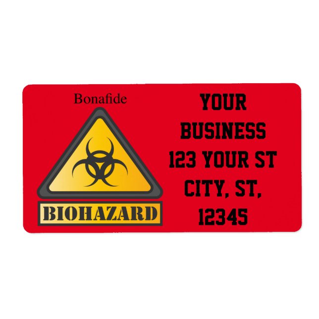Étiquette Symbole d'avertissement de risque biologique Thund (Devant)