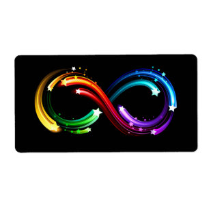 Étiquette Symbole de l'infini des comètes arc-en-ciel