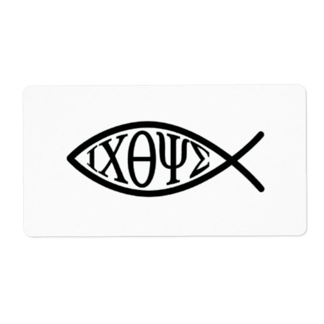 Étiquette Symbole de poisson chrétien ICHTHYS ou ICHTHUS (Devant)