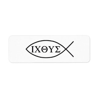 Étiquette Symbole de poisson chrétien ICHTHYS ou ICHTHUS Éti