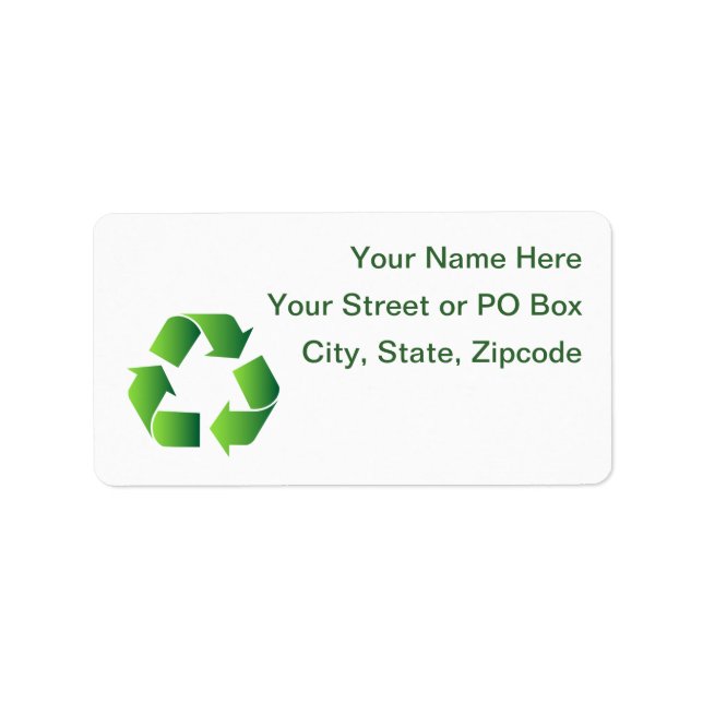 Étiquette Symbole de recyclage vert (Devant)