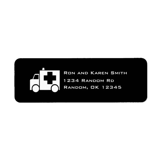 Étiquette Symbole de retour d'ambulance personnalisable étiq (Devant)