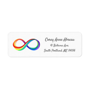 Étiquette Symbole d'infinité arc-en-ciel stratifié