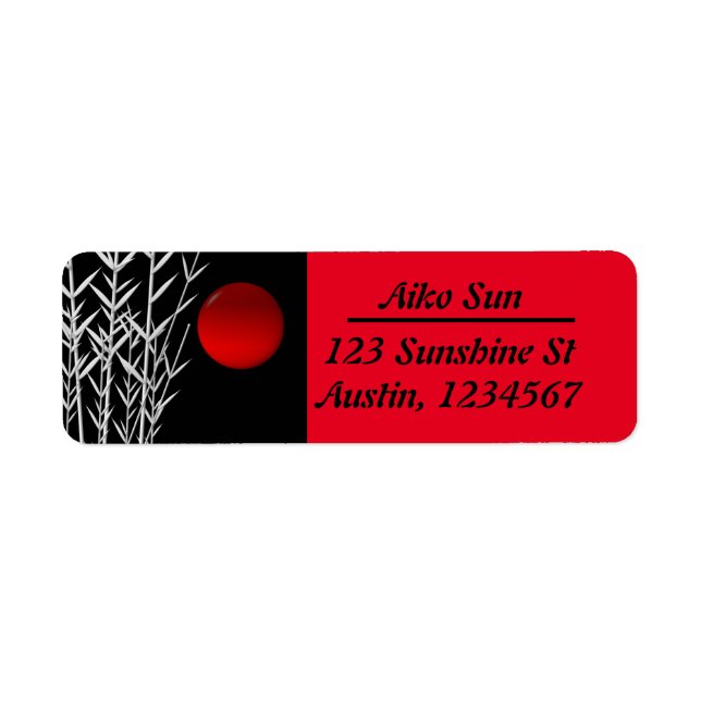 Étiquette Symbole du soleil rouge du cercle rouge Zen, perso (Devant)