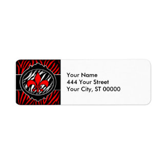 Étiquette symbole du zèbre rouge