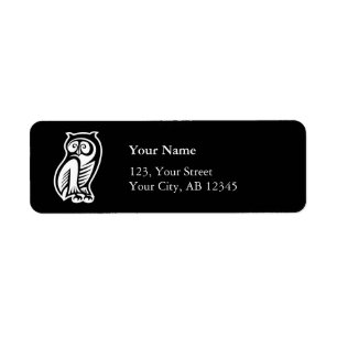 Étiquette Symbole hibou blanc