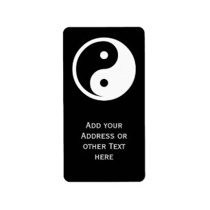 Étiquette Symbole Yin Yang - tatouage solide design 2