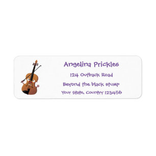 Étiquette Sympa drôle violon personnage de dessin animé