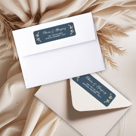 Étiquette Symphonie florale intemporelle en Mariage bleu