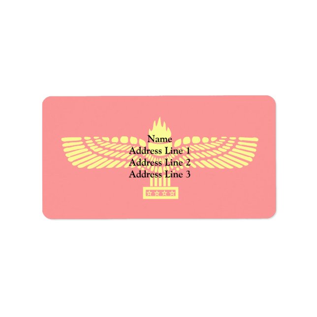 Étiquette Syriac Aramaic Peuple, drapeau syrien (Devant)