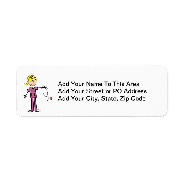 Étiquette T-shirts Blond Female Stick Figure Nurse (Devant)