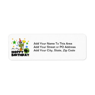 Étiquette T-shirts et cadeaux 4th Birthday Frog Hoppy