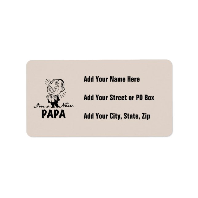 Étiquette T-shirts et cadeaux pour papa nouveau souriant (Devant)