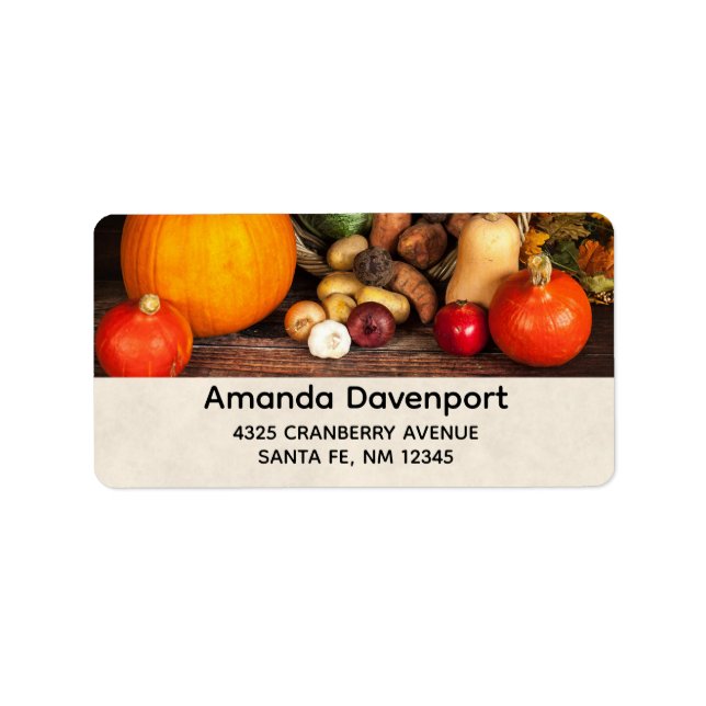 Étiquette Table Bountiful Harvest (Devant)