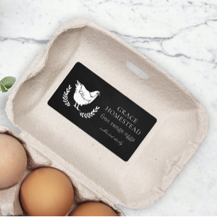 Étiquette Tableau noir de la ferme de poulet oeuf de poulet