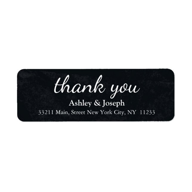 Étiquette Tableau noir Monogramme personnalisé Merci (Devant)
