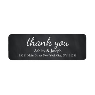 Étiquette Tableau noir Monogramme personnalisé Merci