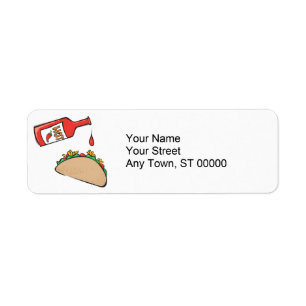 Étiquette taco avec sauce chaude