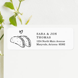 Étiquette Taco & Heart Mariage Mexicain, Fête de Mariage