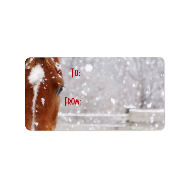 Étiquette Tag cadeau de Noël hivernal (Devant)