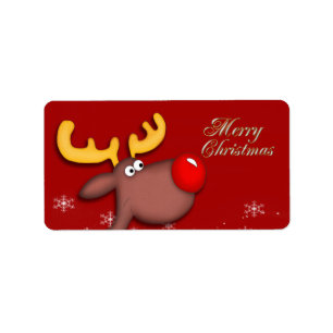 Étiquette Tag cadeau de Noël Rudolf