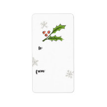 Tag cadeau Holly Berry Sprig